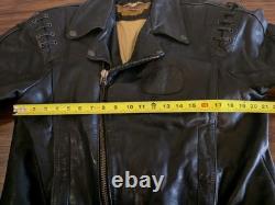 Vintage Harley-Davidson Leather Motorcycle Jacket Men's 46 L Early 80s