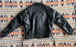 Vintage Harley Davidson Leather Motorcycle Jacket Mens 44 Black D Pocket