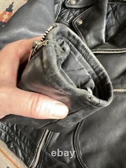 Vintage Harley Davidson Leather Motorcycle Jacket Mens 44 Black D Pocket
