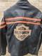 Vintage Harley Davidson Leather Motorcycle Jacket Mens Large Orange Stripe Biker