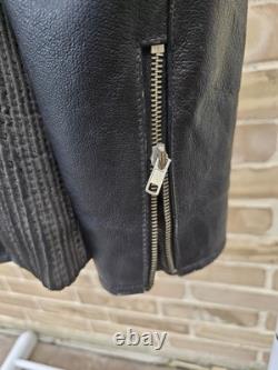 Vintage Harley Davidson Leather Motorcycle Jacket Mens Large Orange Stripe Biker