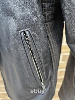 Vintage Harley Davidson Leather Motorcycle Jacket Mens Large Orange Stripe Biker