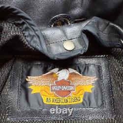 Vintage Harley Davidson Leather Motorcycle Jacket Mens Size Small Flaws Read