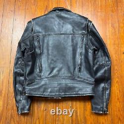 Vintage Harley Davidson Leather Motorcycle Jacket Mens Size Small Flaws Read