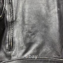 Vintage Harley Davidson Leather Motorcycle Jacket Mens Size Small Flaws Read