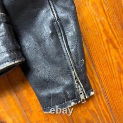 Vintage Harley Davidson Leather Motorcycle Jacket Mens Size Small Flaws Read