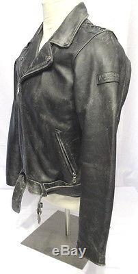 Vintage Harley Davidson Leather Motorcycle Jacket Size Medium Distressed