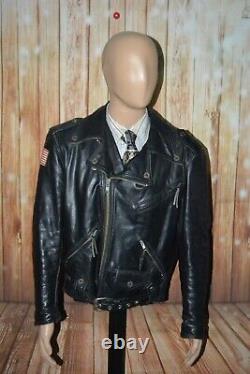 Vintage Harley Davidson Men Motorcycle Full Zip Made in USA Leather Jacket Sz M