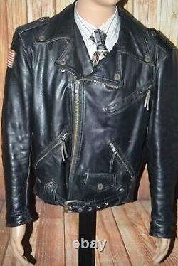 Vintage Harley Davidson Men Motorcycle Full Zip Made in USA Leather Jacket Sz M