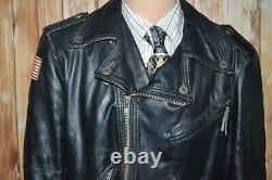 Vintage Harley Davidson Men Motorcycle Full Zip Made in USA Leather Jacket Sz M