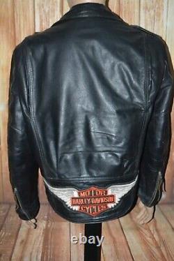 Vintage Harley Davidson Men Motorcycle Full Zip Made in USA Leather Jacket Sz M