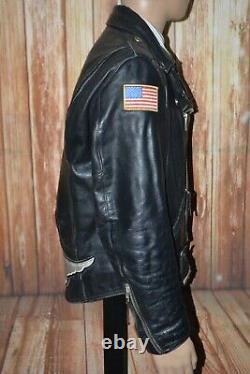 Vintage Harley Davidson Men Motorcycle Full Zip Made in USA Leather Jacket Sz M