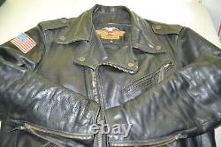 Vintage Harley Davidson Men Motorcycle Full Zip Made in USA Leather Jacket Sz M