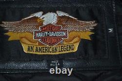 Vintage Harley Davidson Men Motorcycle Full Zip Made in USA Leather Jacket Sz M