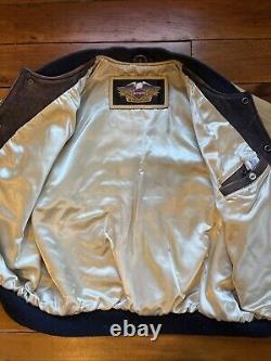 Vintage Harley Davidson Motorcycle Grand National Leather Jacket Size Medium VTG