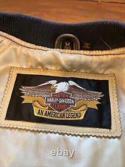 Vintage Harley Davidson Motorcycle Grand National Leather Jacket Size Medium VTG