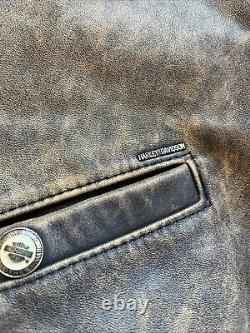 Vintage Harley Davidson Motorcycle Grand National Leather Jacket Size Medium VTG
