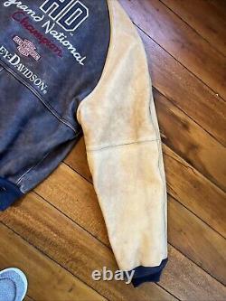Vintage Harley Davidson Motorcycle Grand National Leather Jacket Size Medium VTG