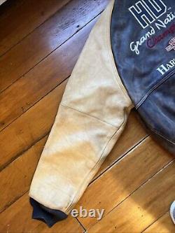 Vintage Harley Davidson Motorcycle Grand National Leather Jacket Size Medium VTG