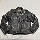 Vintage Harley Davidson Motorcycle Leather Moto Racing Jacket 44 Tall Black
