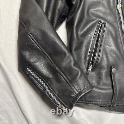 Vintage Harley Davidson Motorcycle Leather Moto Racing Jacket 44 Tall Black
