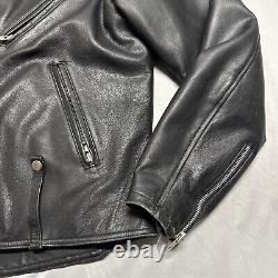 Vintage Harley Davidson Motorcycle Leather Moto Racing Jacket 44 Tall Black