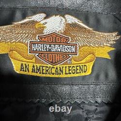 Vintage Harley Davidson Motorcycle Leather Moto Racing Jacket 44 Tall Black