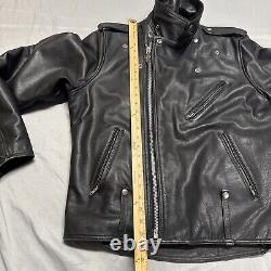 Vintage Harley Davidson Motorcycle Leather Moto Racing Jacket 44 Tall Black