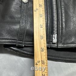 Vintage Harley Davidson Motorcycle Leather Moto Racing Jacket 44 Tall Black