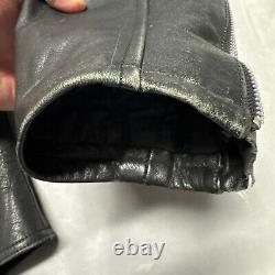 Vintage Harley Davidson Motorcycle Leather Moto Racing Jacket 44 Tall Black