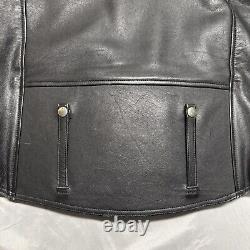 Vintage Harley Davidson Motorcycle Leather Moto Racing Jacket 44 Tall Black