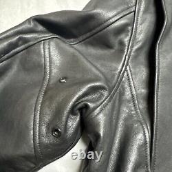 Vintage Harley Davidson Motorcycle Leather Moto Racing Jacket 44 Tall Black