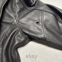 Vintage Harley Davidson Motorcycle Leather Moto Racing Jacket 44 Tall Black