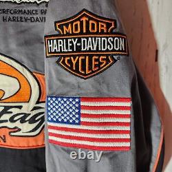 Vintage Harley Davidson Motorcycle Racing Jacket Screamin Eagle Men's Size Small