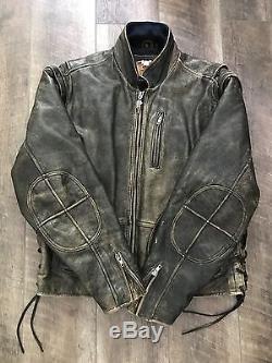 Vintage Harley Davidson Original Panhead Leather Jacket Mens Large