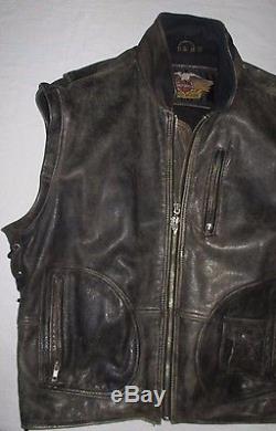 Vintage Harley Davidson Original Panhead Leather Jacket Mens Large