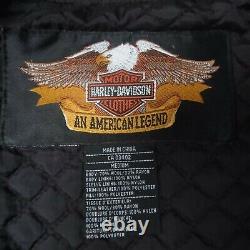 Vintage Harley Davidson Wool Leather Bomber Jacket Size M Motorcycle
