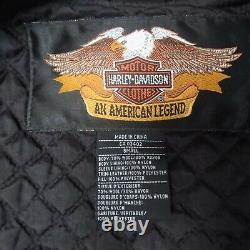 Vintage Harley Davidson Wool Leather Bomber Jacket Size S Motorcycle