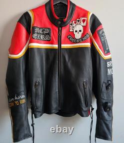 Vintage Harley Davidson and The Marlboro Man Leather Jacket Mickey Rourke Size L