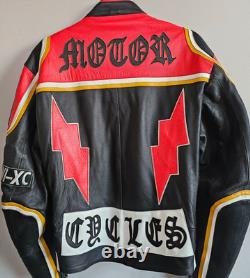 Vintage Harley Davidson and The Marlboro Man Leather Jacket Mickey Rourke Size L