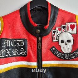 Vintage Harley Davidson and The Marlboro Man Leather Jacket Mickey Rourke Size L