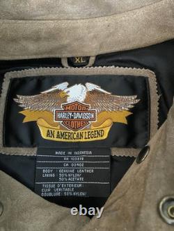 Vintage Harley Davidson suede Leather Motorcycle jacket Xl