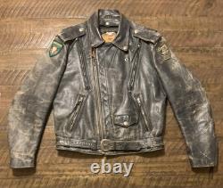Vintage Harley Leather Motorcycle Jacket M Sturgis + Long Rider Patch Distressed