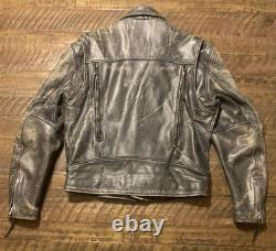 Vintage Harley Leather Motorcycle Jacket M Sturgis + Long Rider Patch Distressed