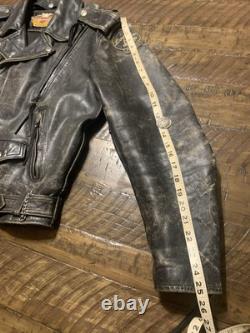 Vintage Harley Leather Motorcycle Jacket M Sturgis + Long Rider Patch Distressed