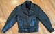 Vintage Heavy Genuine Black Leather Motorcycle Riding Jacket Size Medium/Large