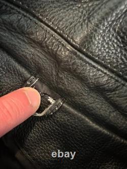 Vintage Heavy Genuine Black Leather Motorcycle Riding Jacket Size Medium/Large
