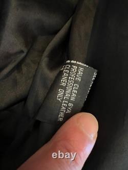 Vintage Heavy Genuine Black Leather Motorcycle Riding Jacket Size Medium/Large