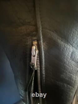 Vintage Heavy Leather Biker Jacket Sz Large