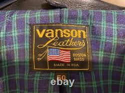 Vintage Heavy Vanson Leathers USA Leather Jacket Size 50 / Uk M Made In The USA